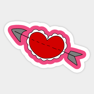 Arrow Through a Heart Sticker